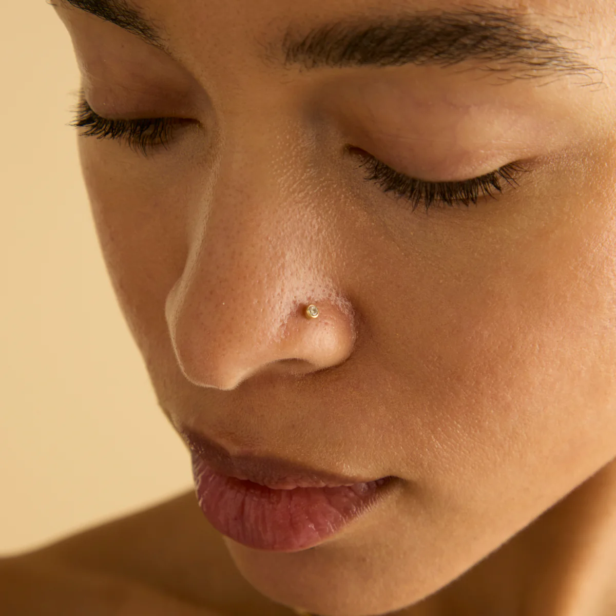 Topaz Gem Piercing Stud in Solid Gold - Image 5