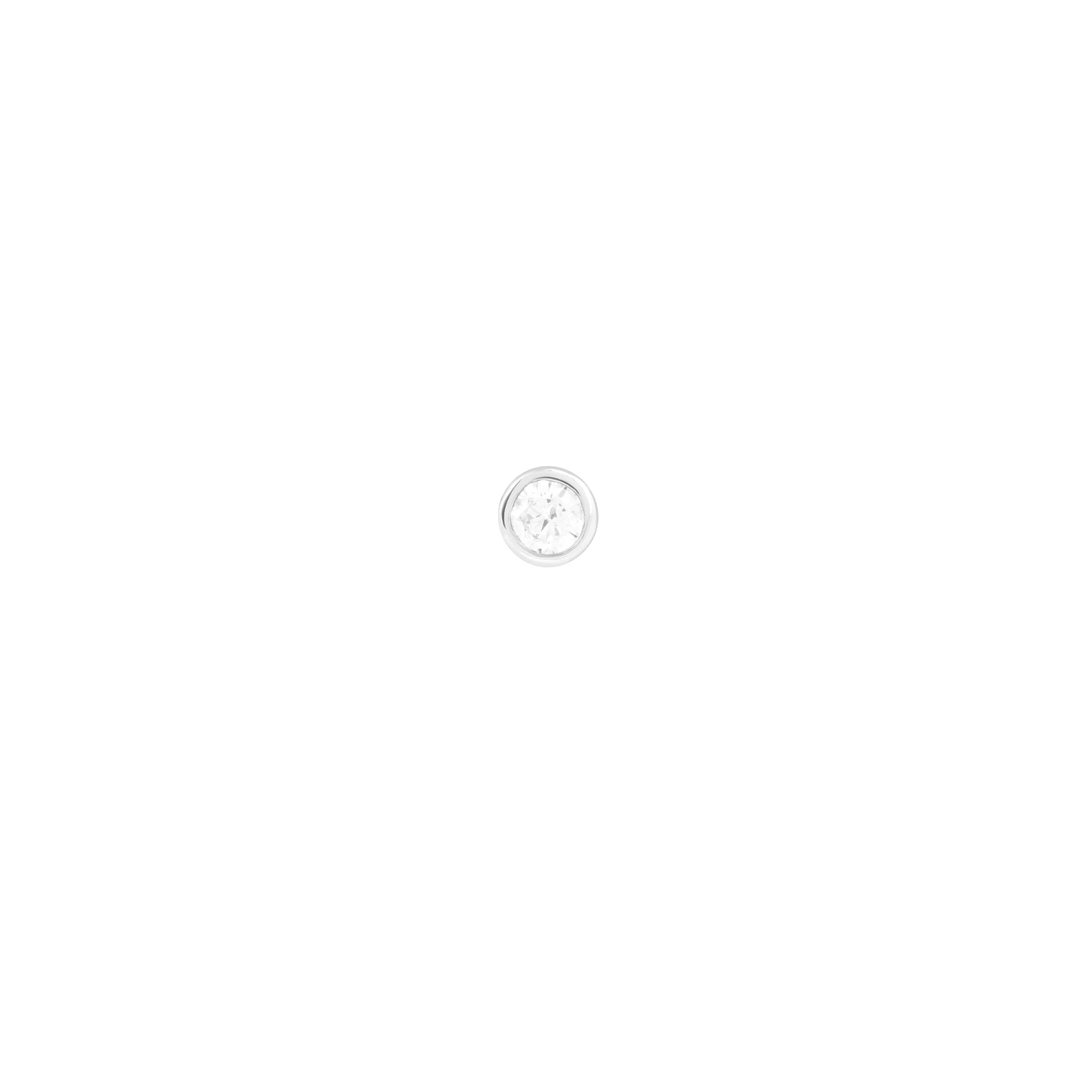 Topaz Gem Piercing Stud in Solid White Gold - Image 3