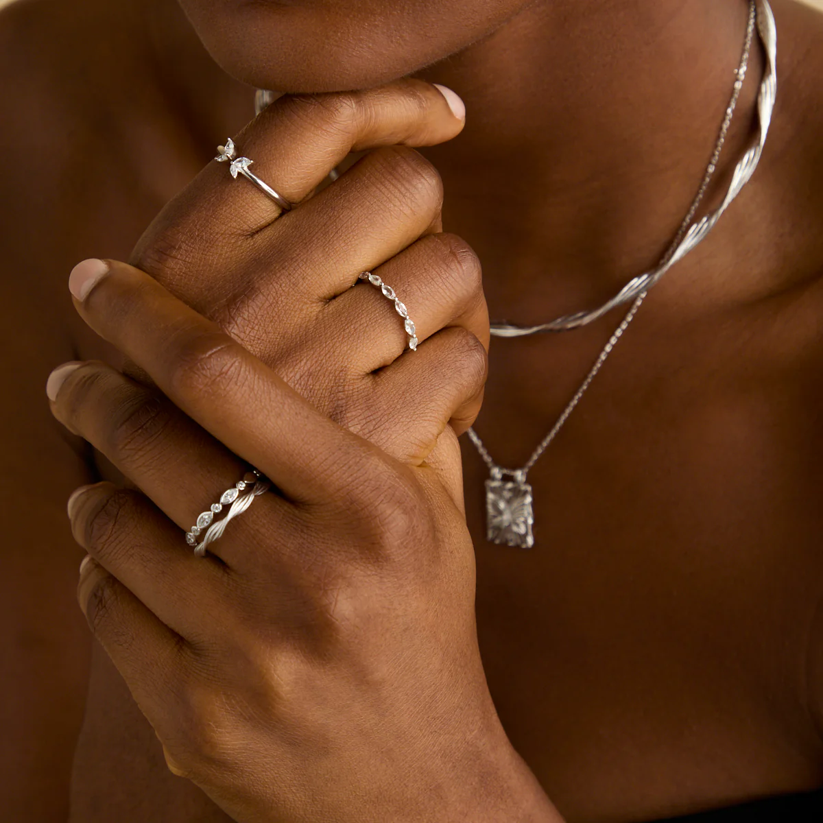 Twist Band Ring in Silver - Image 3