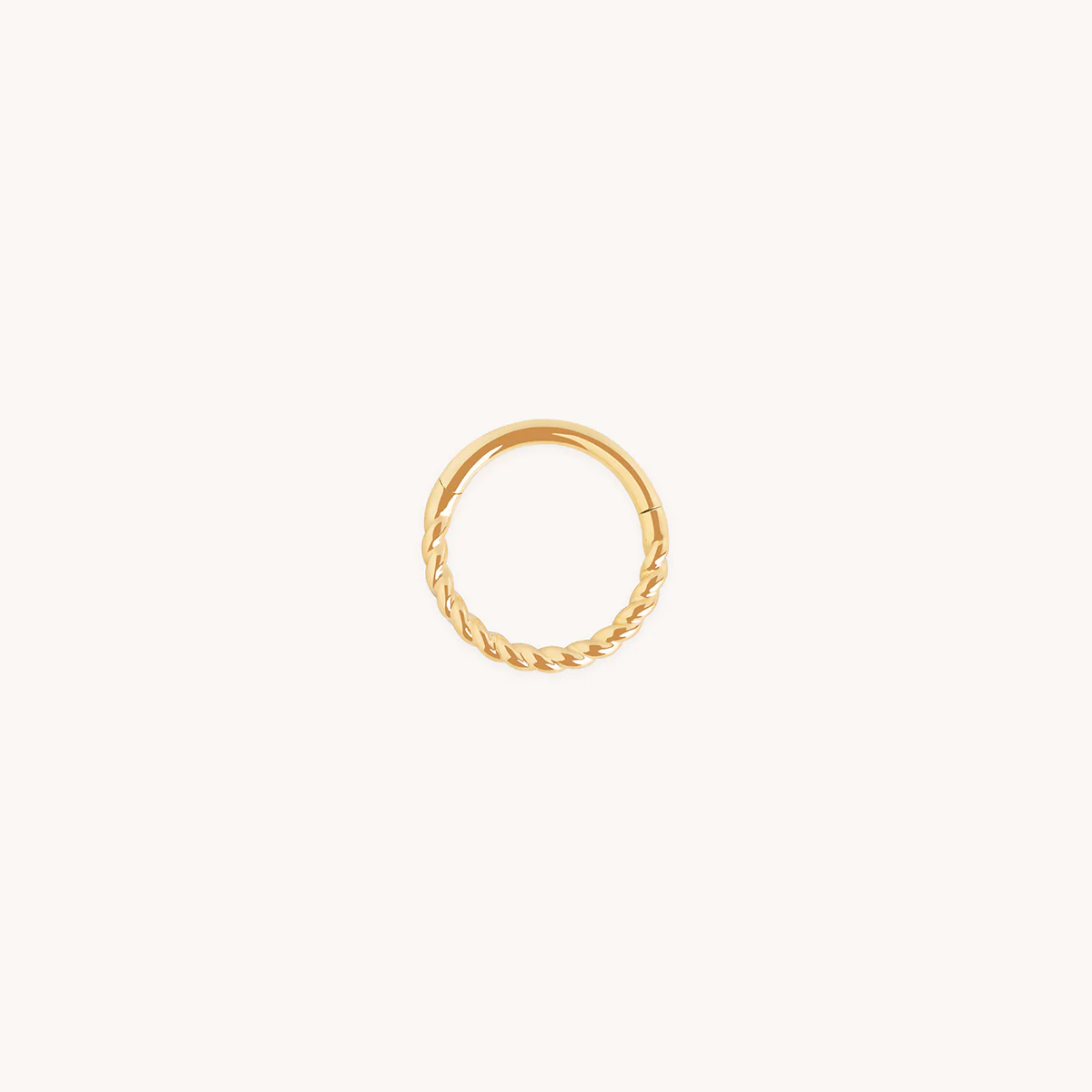 Twisted Rope Seamless Hoop in Solid Gold