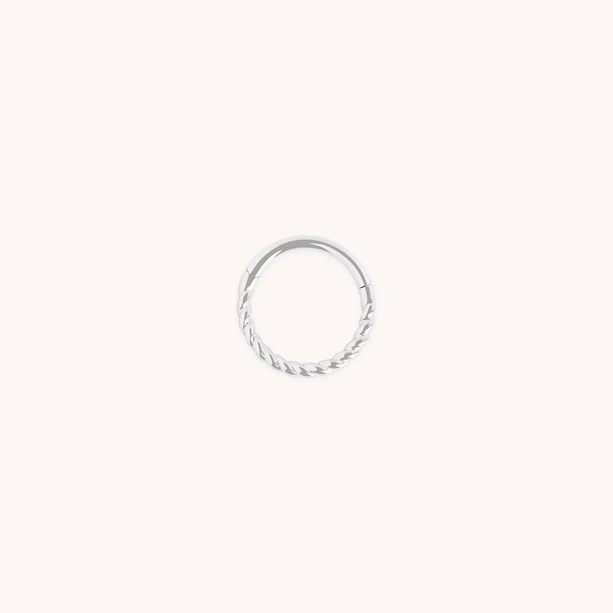 Twisted Rope Seamless Hoop in Solid White Gold