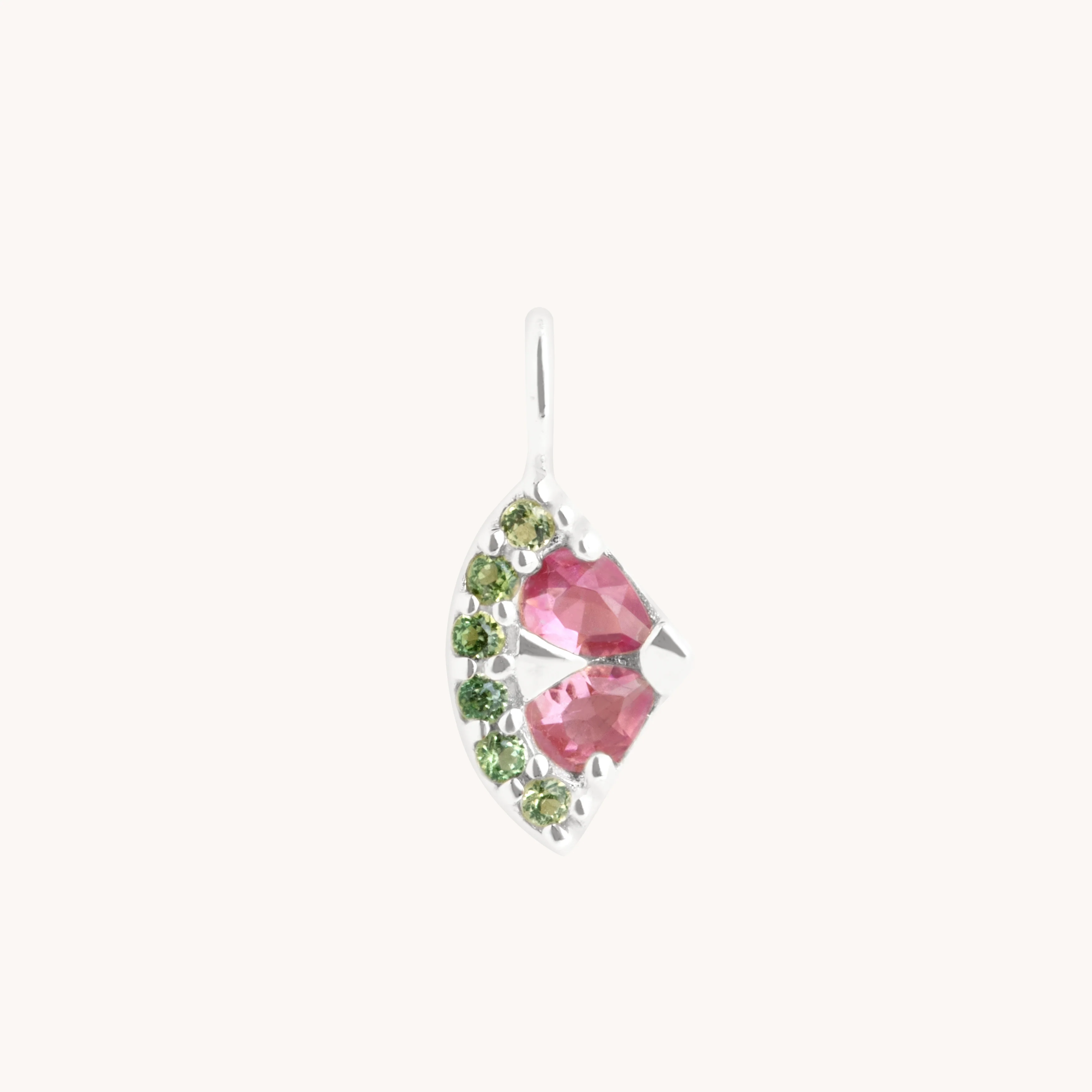 Watermelon Charm 9k White Gold