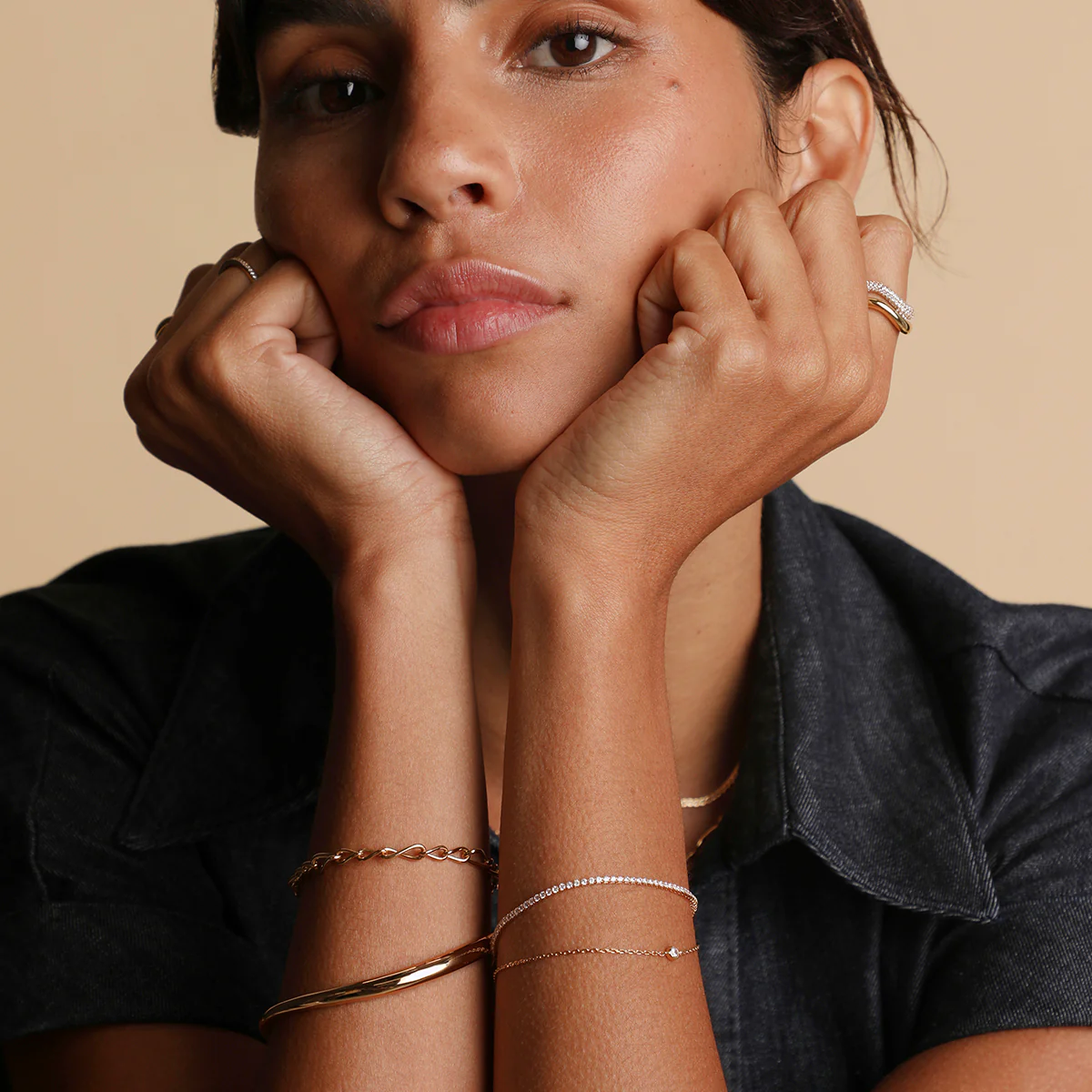 Wave Bangle in Gold - Image 5