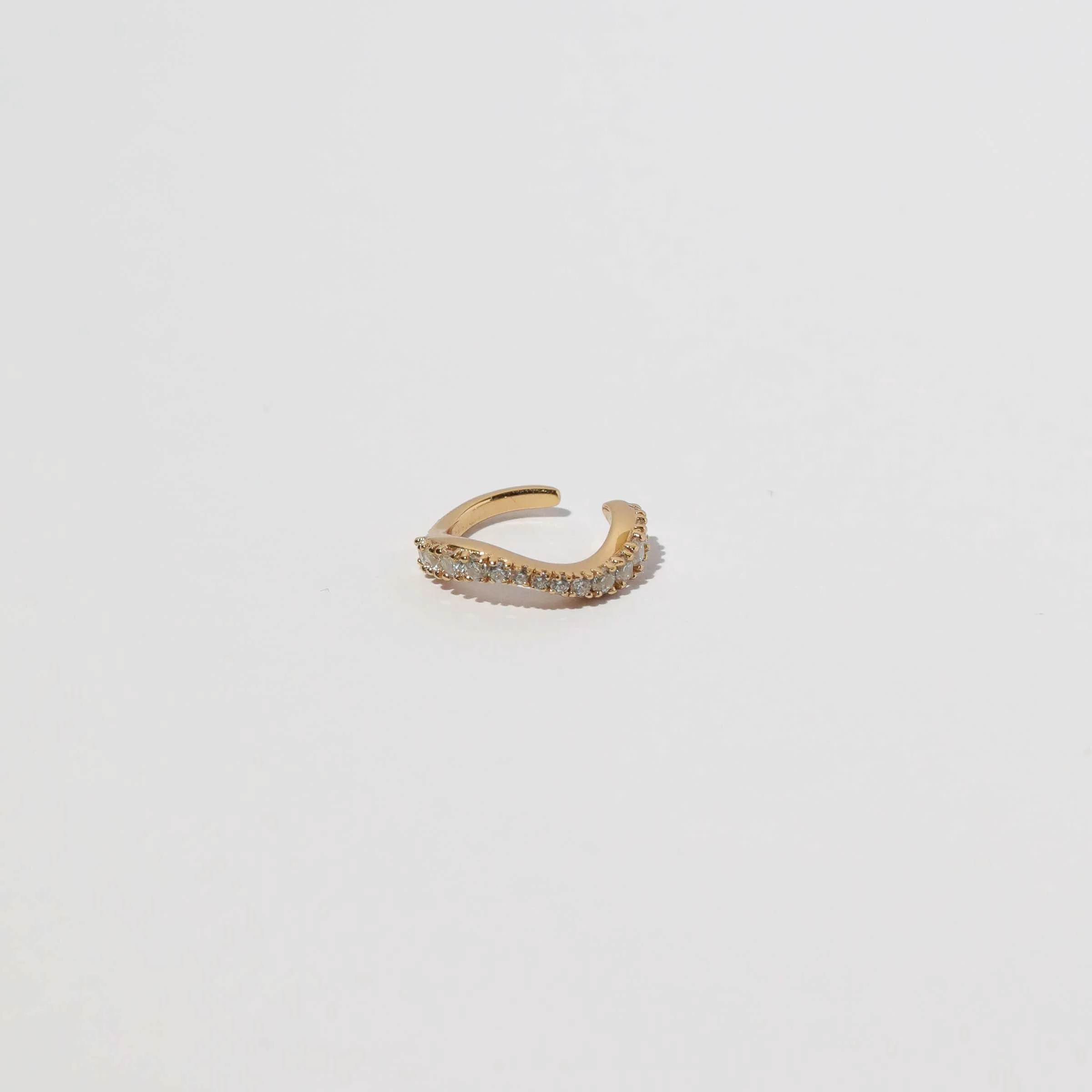 Wave Crystal Ear Cuff in Gold - Image 3